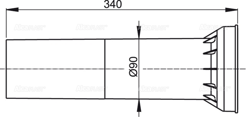 Удлинительная часть для стока воды к унитазу для людей с ограниченными физическими возможностями ALCAPLAST M148 - Вид №1