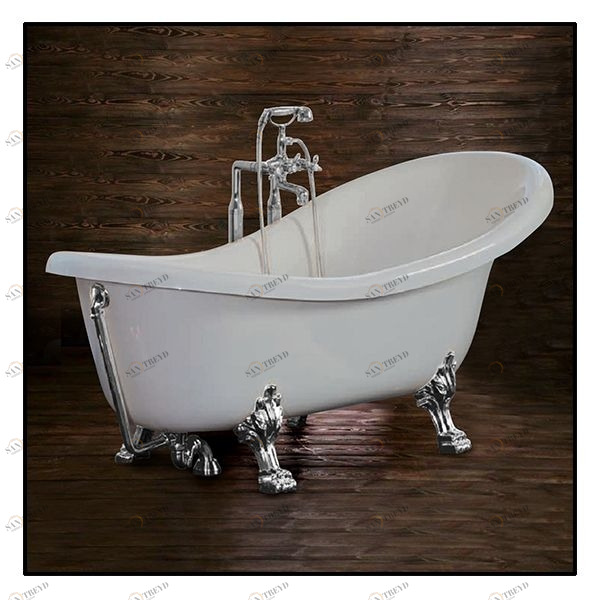 Ванна Akcjum Rectime 175 WR-01-01-Ch овальная белая с хромированными ножками WR0101CH