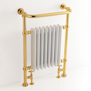 1234 3SC Напольный полотенцесушитель PLAZA из латуни, версия с подогревом воды. диаметр трубы 30мм. Включены клапаны. Classico