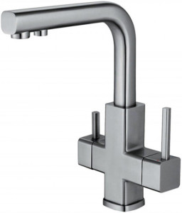 Смеситель ZorG Inox Damas SZR-1126 для кухонной мойки, сталь