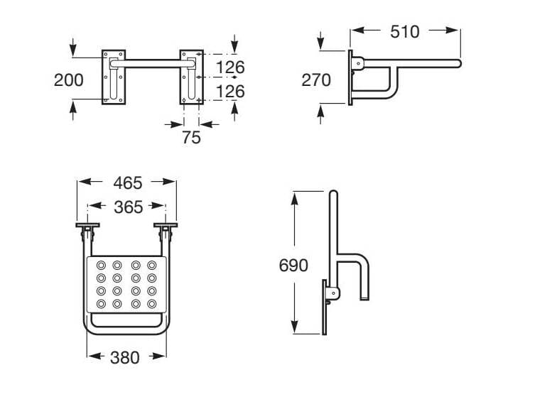 Складное сиденье для душа из нержавеющей стали Roca ACCESS ARCH-00011422 - Вид №2