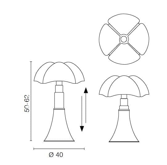 Стальная настольная лампа и метакрилатный абажур Martinelli Luce Летучая мышь ARCH-00126412 - Вид №15