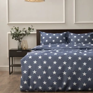 Комплект постельного белья Eclair Флэт полутораспальный полисатин синий