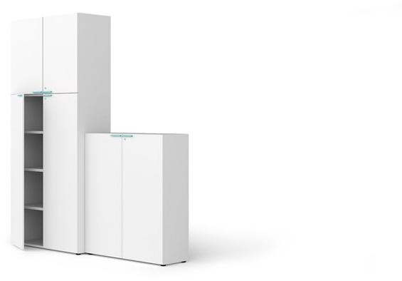 Bralco Низкий офисный ящик для хранения из шпона с распашными дверцами Aba sun-id-1346785 - Вид №3