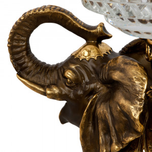 52077 Фруктовница-конфетница Слон Айрават Бронза BOGACHO