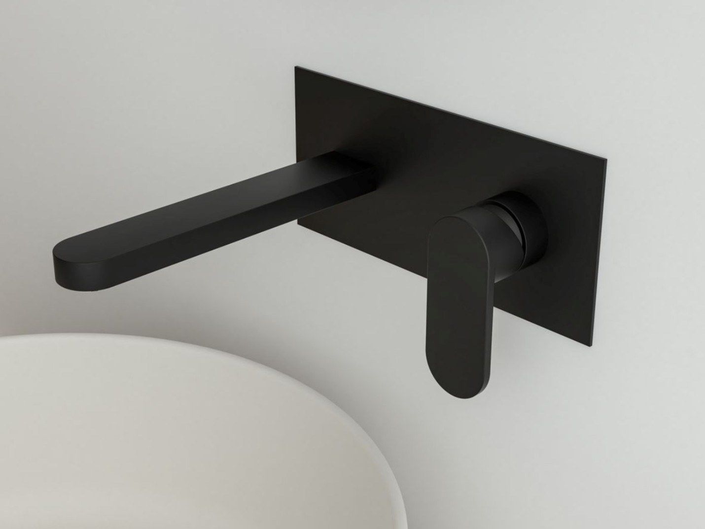 Настенный смеситель для раковины с пластиной Ercos Versilia Nero ARCH-00037740 - Вид №1