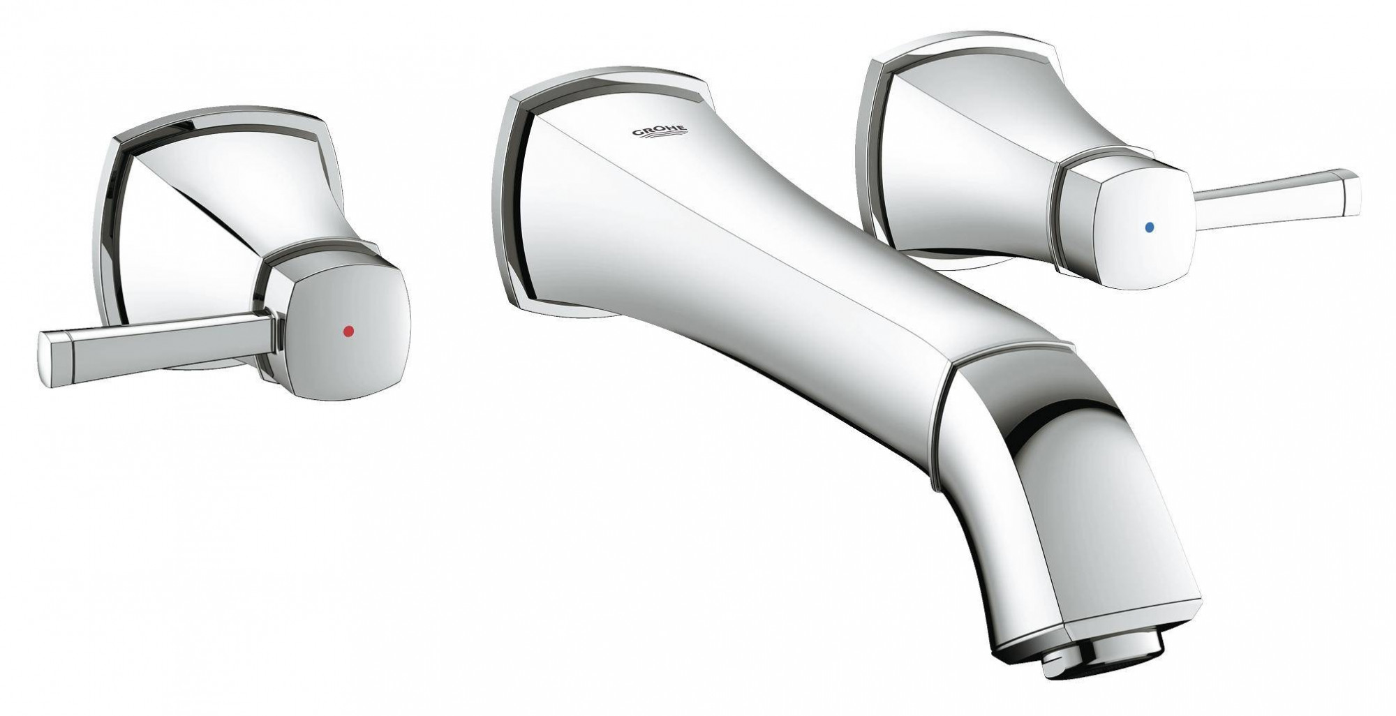 Внешняя часть смесителя для раковины GROHE Grandera на 3 отверстия (вынос 234 мм), хром (20415000)