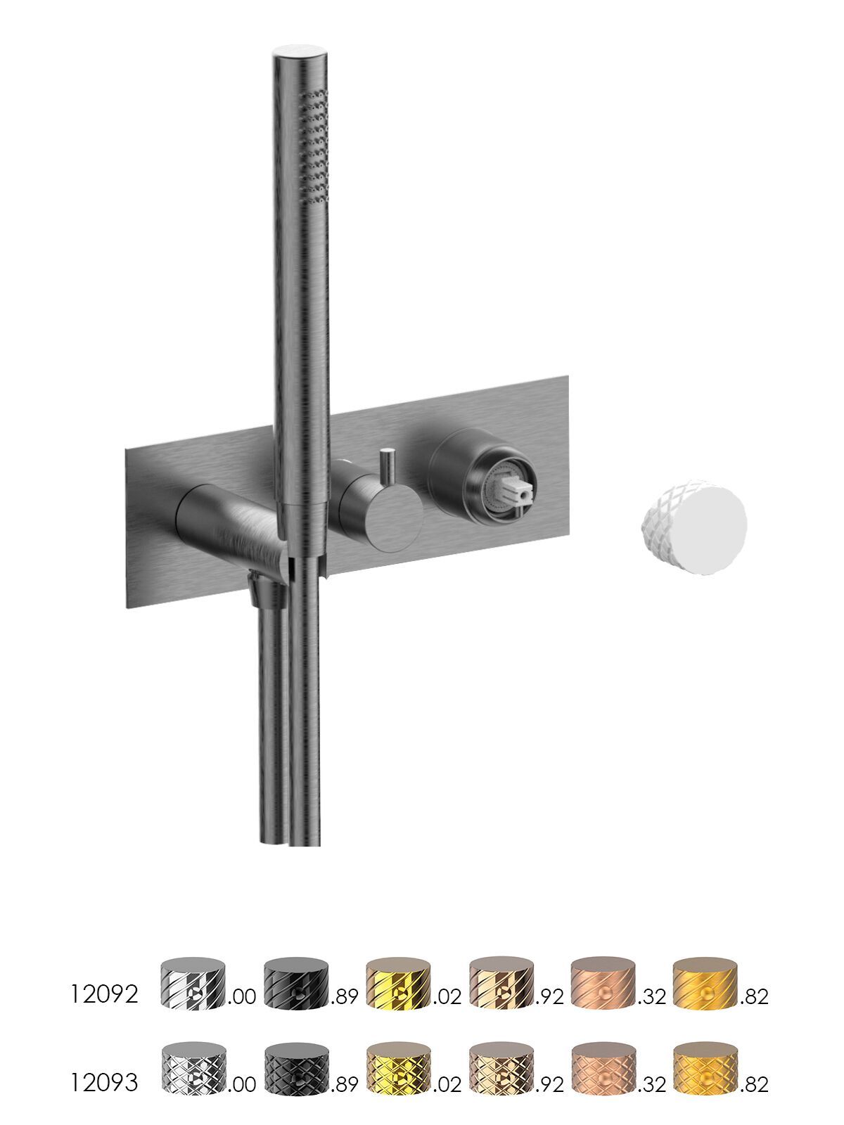 Настенный смеситель для ванны с 3 отверстиями и ручным душем Rubinetterie Frattini отдельная эстетика ARCH-00105690 - Вид №3