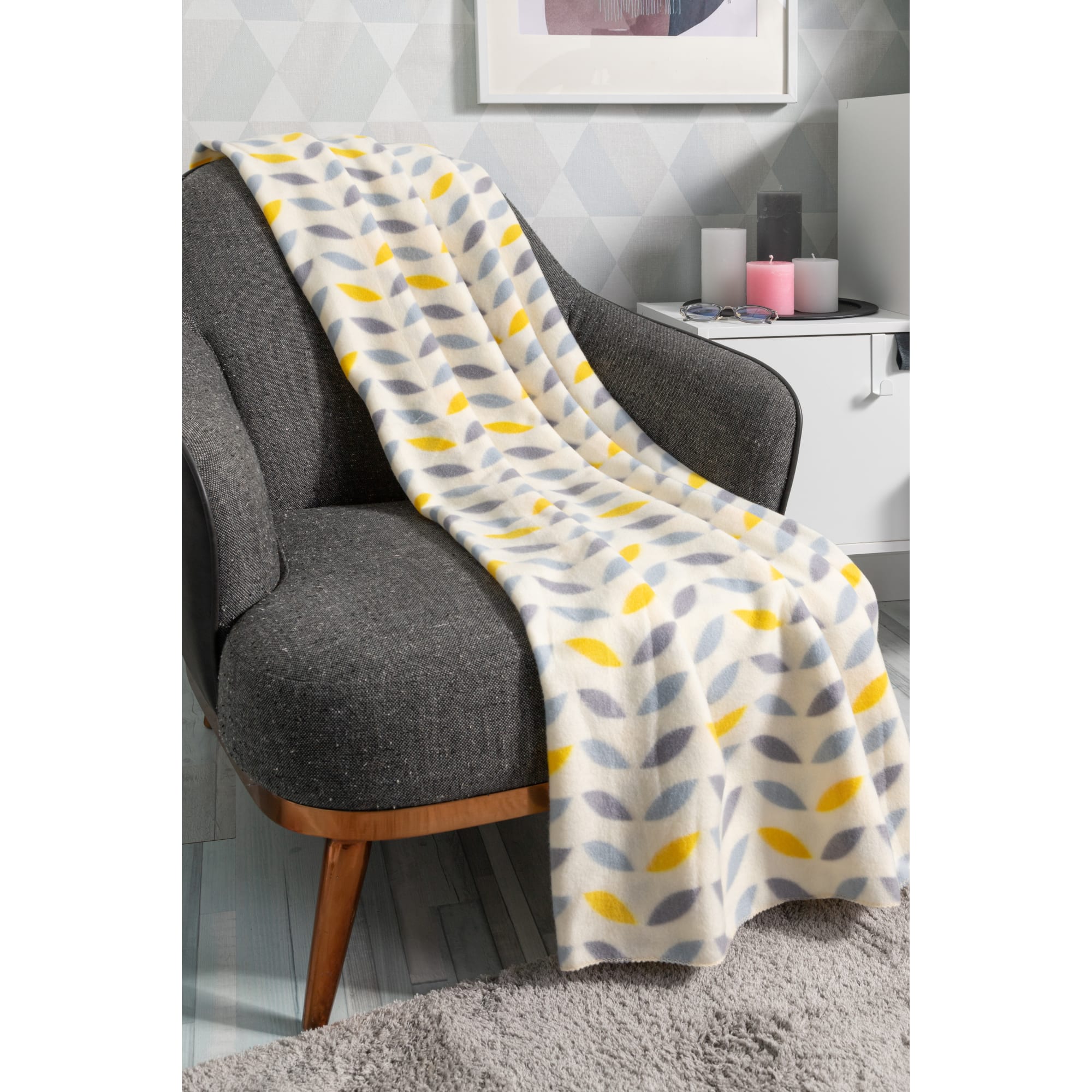 82304519 Плед «Scandi», 130х170 см, флис, цвет жёлтый Santreyd  - Вид №4