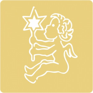 2804800 Трафареты для тиснения бумаги, "Сидящий ангел", 65х65 мм, упаковка 1 шт. Rayher