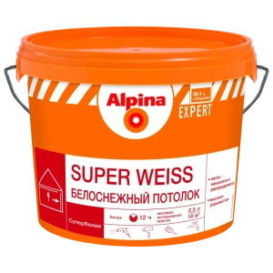 Краска для стен и потолков Alpina Super Weise цвет белый 2.5 л