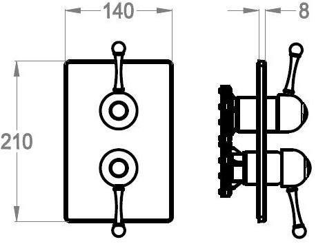 Fir Italia Смеситель для душа из хромированной латуни с тарелкой Melrose 70 sun-id-1349387 - Вид №2