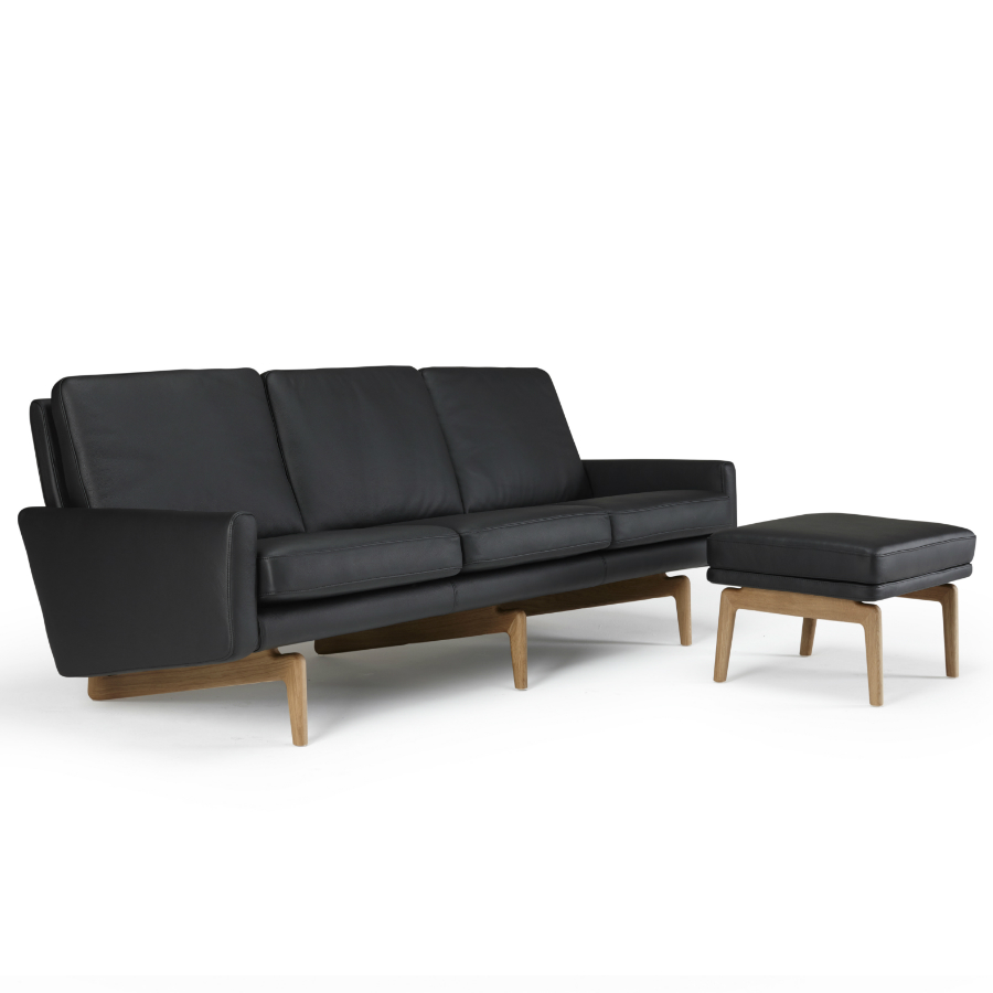 Диван трехместный Egsmark с мягкими подлокотниками, лакированный дуб, черный Kragelund 20003202800 - Вид №8