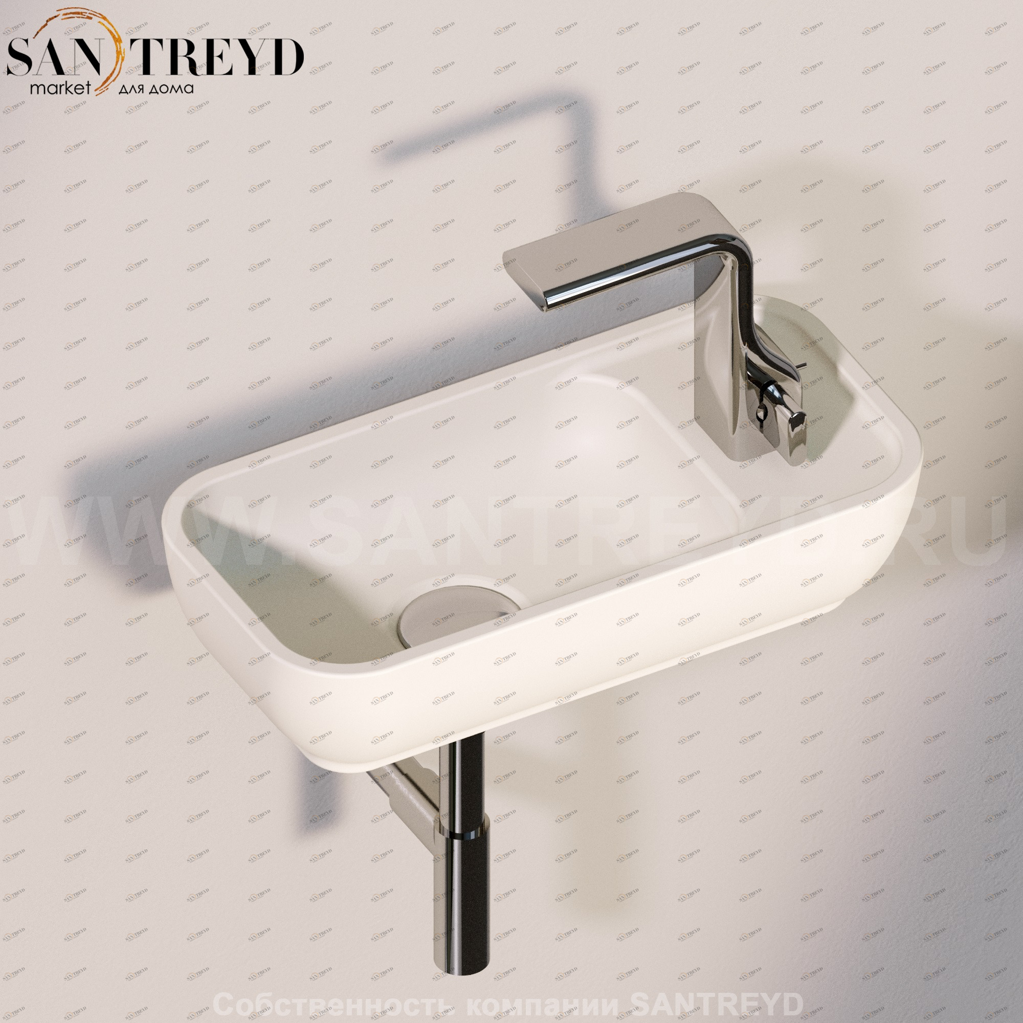 PS40LD9003 Подвесная раковина настенная прямоугольная Ceramica Flaminia Pass бежевая