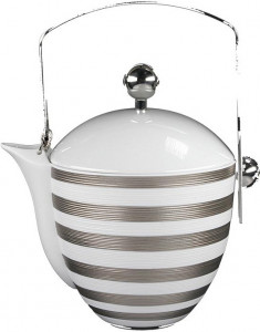 30994 JL Coquet Чайник/Кофейник 1л "Хемисфер.Узкие полосы" (платиновые) Фарфор