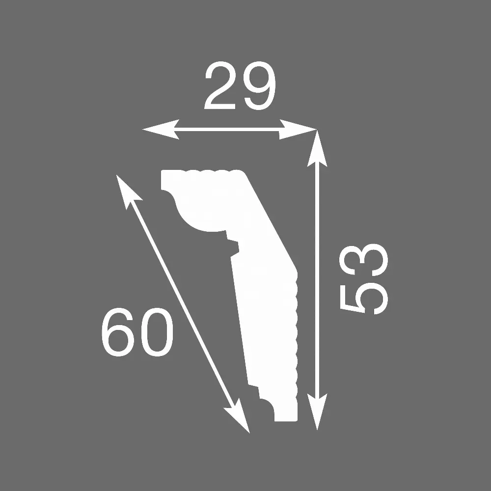 Плинтус для натяжных потолков полистирол Format 206059 белый 29х53х2000 мм STLM-2176565 - Вид №3