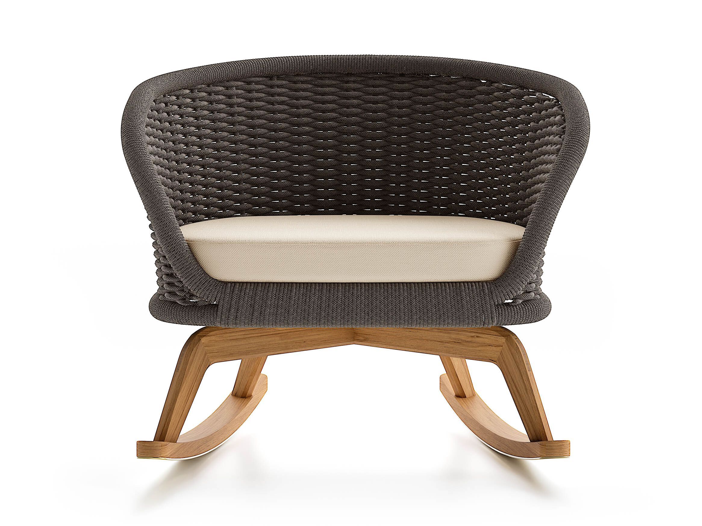 Кресло-качалка из тикового дерева и акриловой ткани Atmosphera Ludo ARCH-00051685