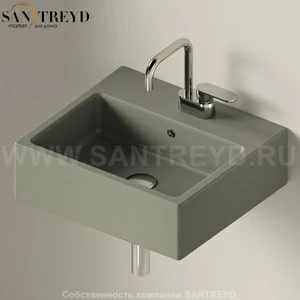 5058.7037 Подвесная раковина настенная прямоугольная Ceramica Flaminia Acquagrande серая