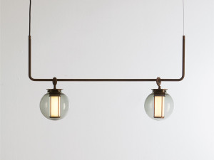 Стальной и стеклянный светодиодный подвесной светильник