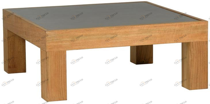 TRIBÙ Низкий квадратный журнальный столик из тика Pure sofa 01282