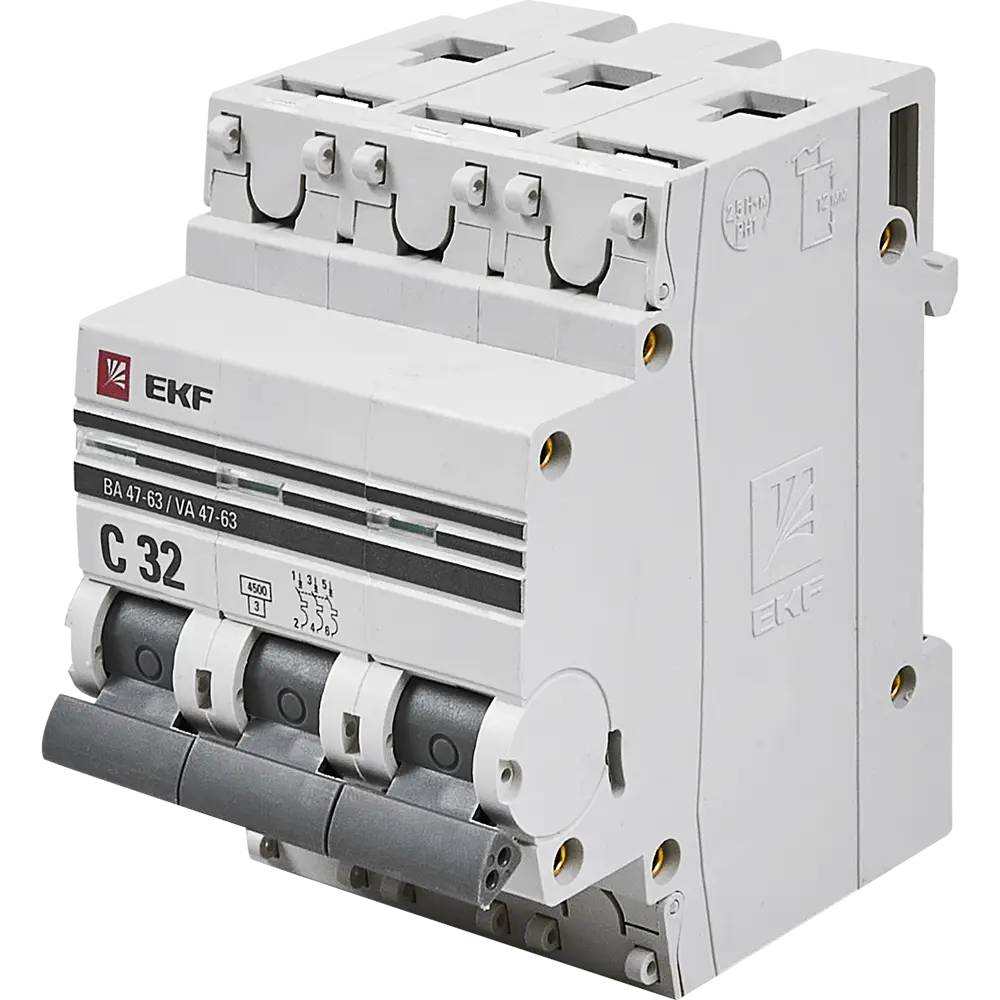 Автоматический выключатель EKF ВА47-63 3P C32 A 4.5 кА STLM-2143841