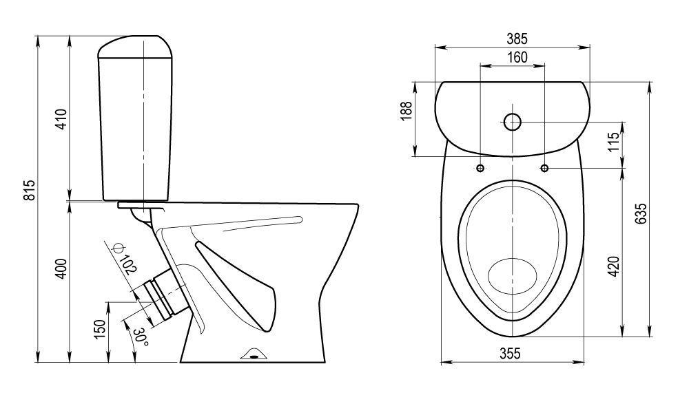 13801 Компакт унитаз с бачком Белый Лобненский Стройфарфор  Россия  - Вид №2
