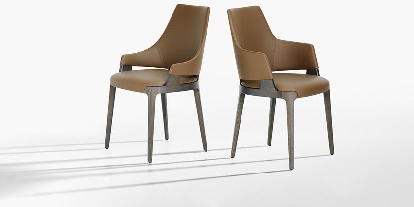 Potocco Мягкое кожаное кресло с подлокотниками Velis 942/7 - Вид №1