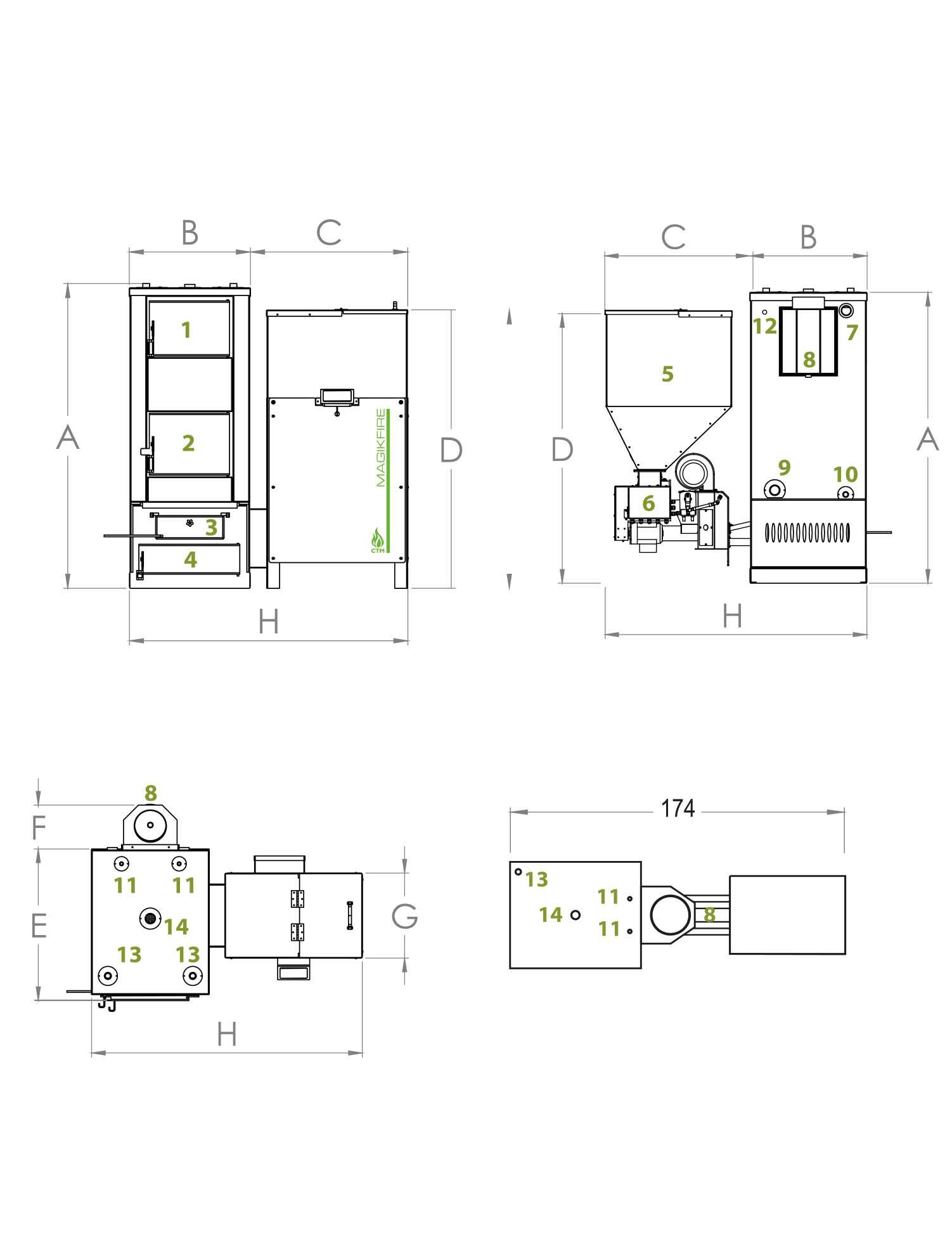 Многотопливный котел CTM MAGIKFIRE ARCH-00020015