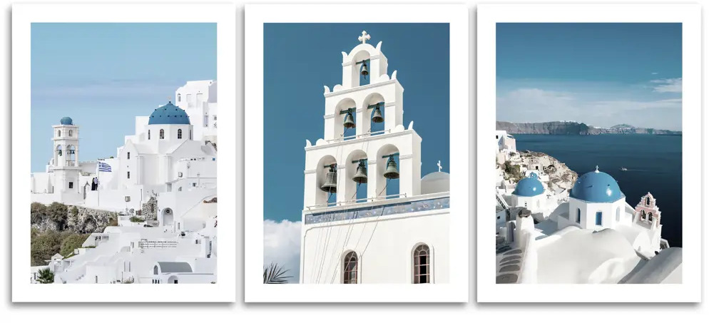 Santreyd | Триптих Санторини 30×40 см для стильного интерьера 87794372