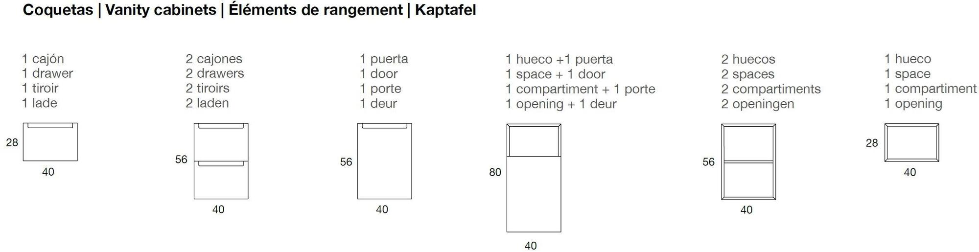 Fiora Настенная тумба под умывальник с ящиками Synergy sun-id-1368723 - Вид №14