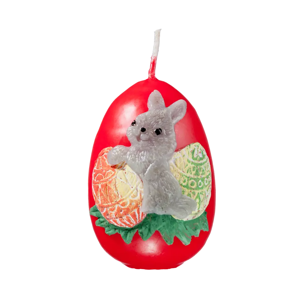 Свеча Яйцо пасхальное с аппликацией кролик цвет в ассортименте 9 см Santreyd STLM-2008176 - Вид №3