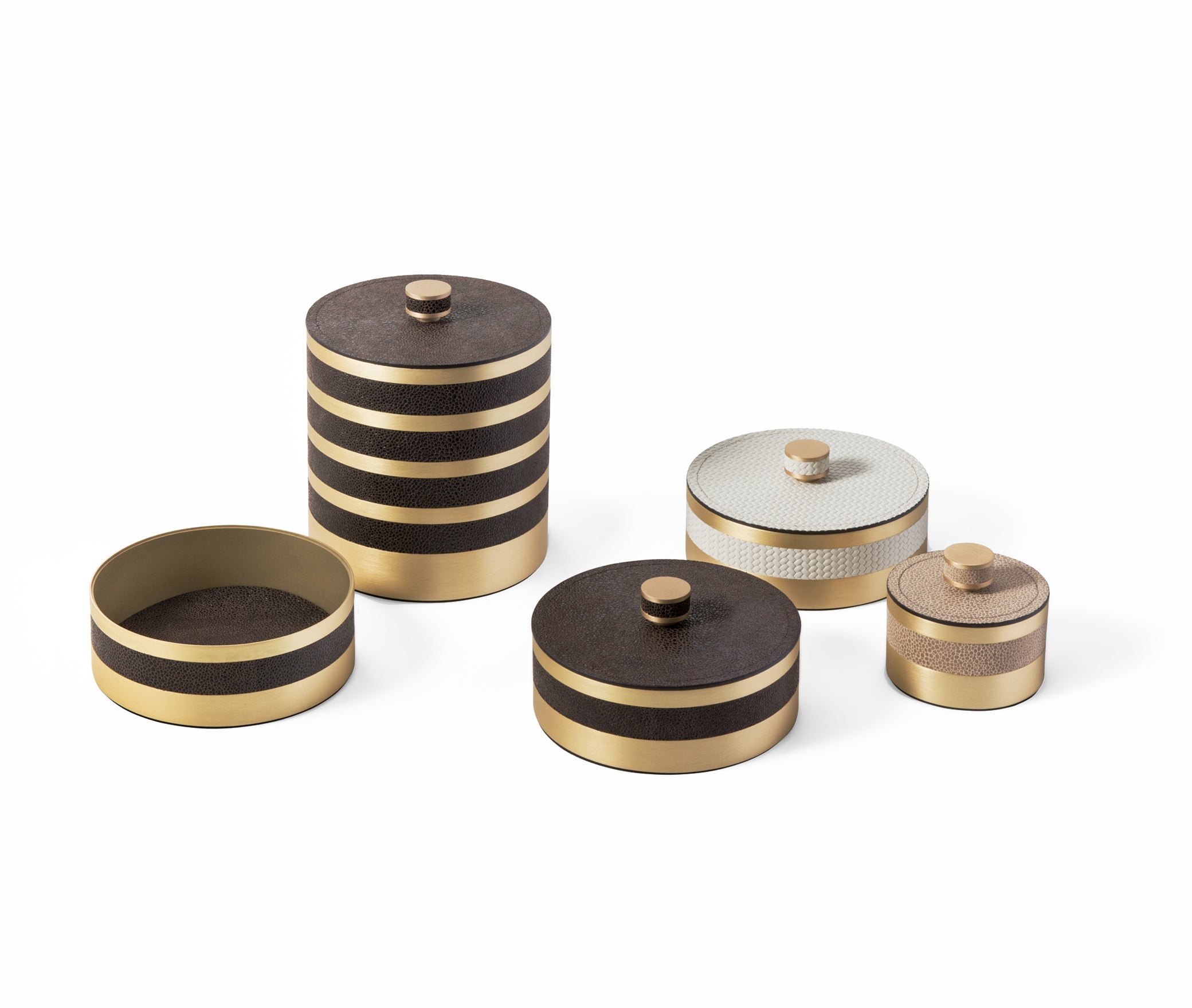 Коробка Saturno - Ø 15XH5,5 см / металл-хром/ари-кожа_черный Pinetti G5.1284.037.001 - Вид №4