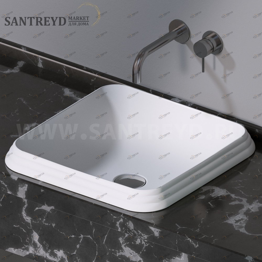 L609101 Накладная раковина под столешницу  квадратная A. e T. Italia GLASS AeT ITALIA