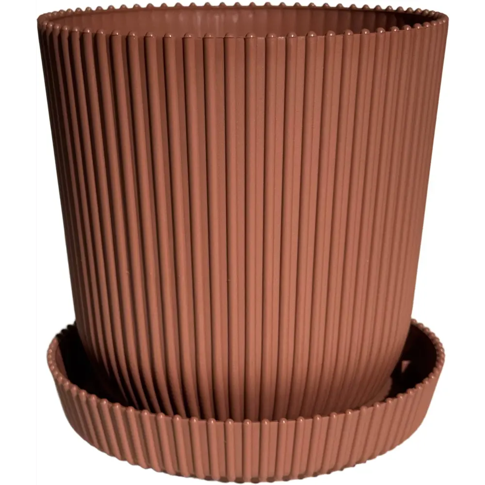 Горшок для цветов Тek.А.Тek 14x14x13.5 см v1.4 л пластик глина ТЕК.А.ТЕК Le Gaufre STLM-2115577