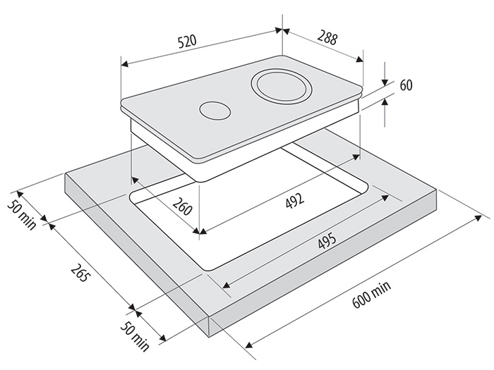 8159621 Электрическая варочная поверхность KRONA ORSA 30 BL KRONA1 STDN-0072017 - Вид №5