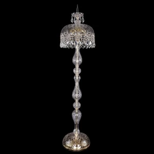 Торшер хрустальный на 6 ламп 150х35 см золотой Bohemia Ivele 5877/35-150/G/Leafs BOHEMIA IVELE ЭЛИТНЫЕ 00-3889427 Золото;прозрачный