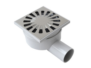 Крышка люка из АБС-пластика с хромированной решеткой и поворотным горизонтальным выхлопом