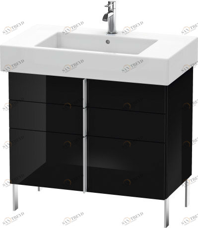 VE641304040 Vero Тумбочка напольная Черный глянцевый лак Duravit