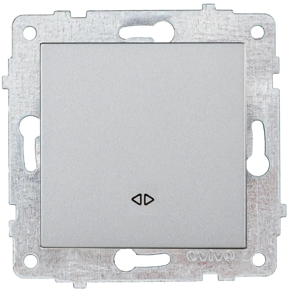 90802154 Выключатель перекрестный встраиваемый Ovivo Quantum-Loft-Mina-Grano 600-000210-214 1 клавиша цвет серебро STLM-0388928