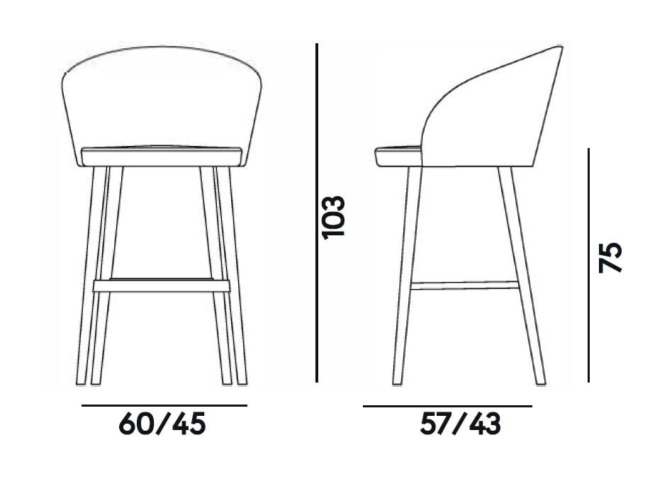 Высокий стул из бука с подлокотниками Billiani Мэрилин ARCH-00069628 - Вид №2