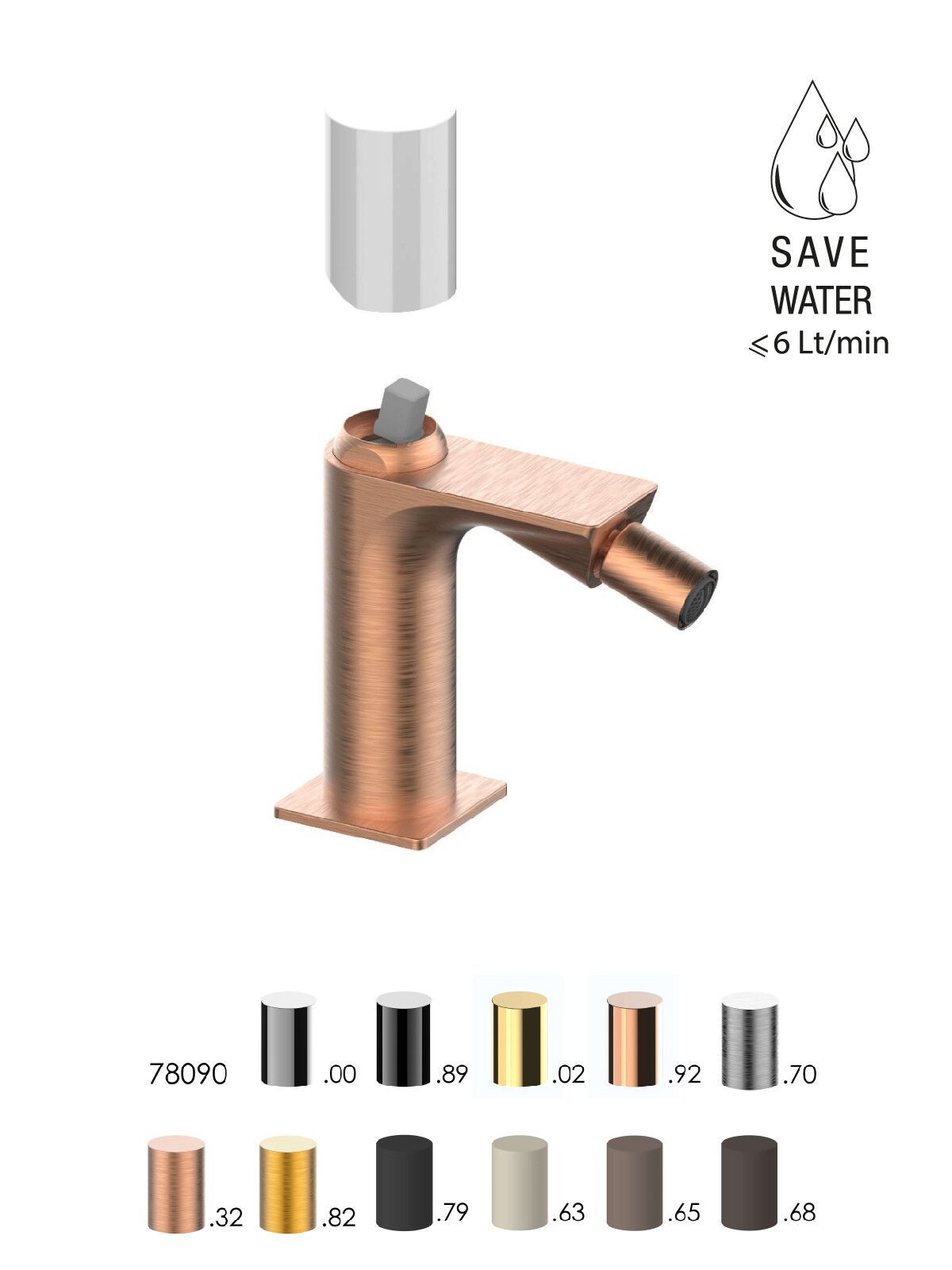 Однорычажный смеситель для биде без слива Rubinetterie Frattini Narciso S ARCH-00049865 - Вид №14