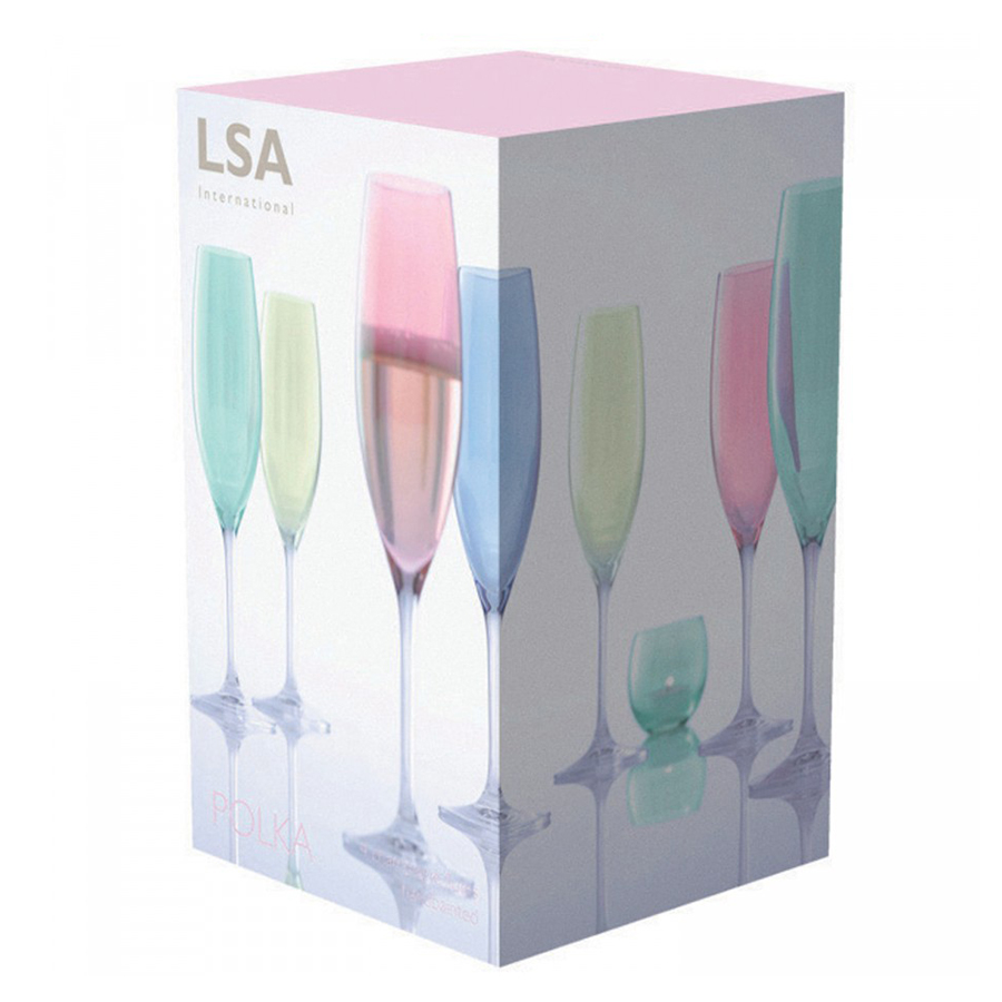 G978-08-294 Набор бокалов для шампанского polka, 225 мл, пастельный, 4 шт. LSA International  - Вид №6