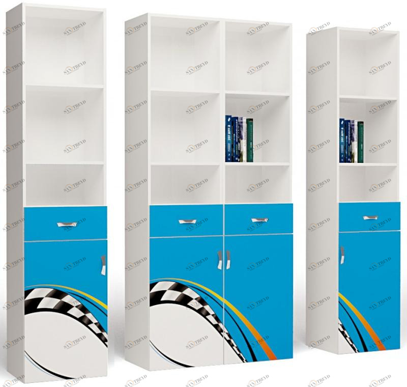 Стеллаж узкий ABC-KING La-Man, (левый голубой 4631148150935