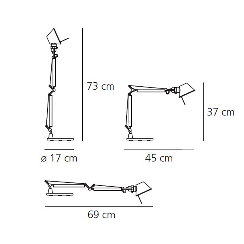 Настольная лампа 73х69 см оранжевая бежевая Micro A011900 ARTEMIDE  00-3883004 Серебро  - Вид №8