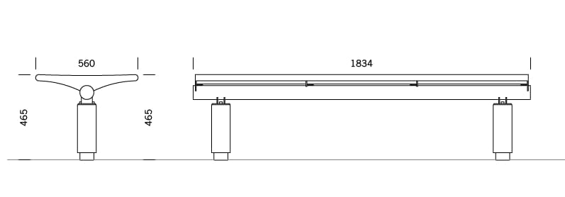Скамья из нержавеющей стали со встроенным освещением BENKERT BANKE Siardo ARCH-00011192 - Вид №2