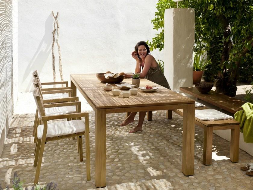 TRIBÙ Прямоугольный садовый стол из тика Kos 04052/04053/04054 - Вид №2