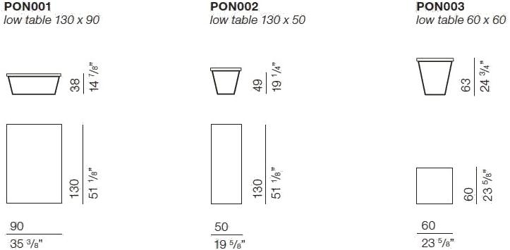Bodema Прямоугольный журнальный столик из мдф  Pon001/pon002/pon003  - Вид №6