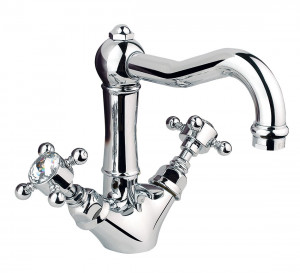 1432 ** 93 Смеситель для раковины на одно отверстие с поворотным изливом Nicolazzi Series Half Dome Crystal