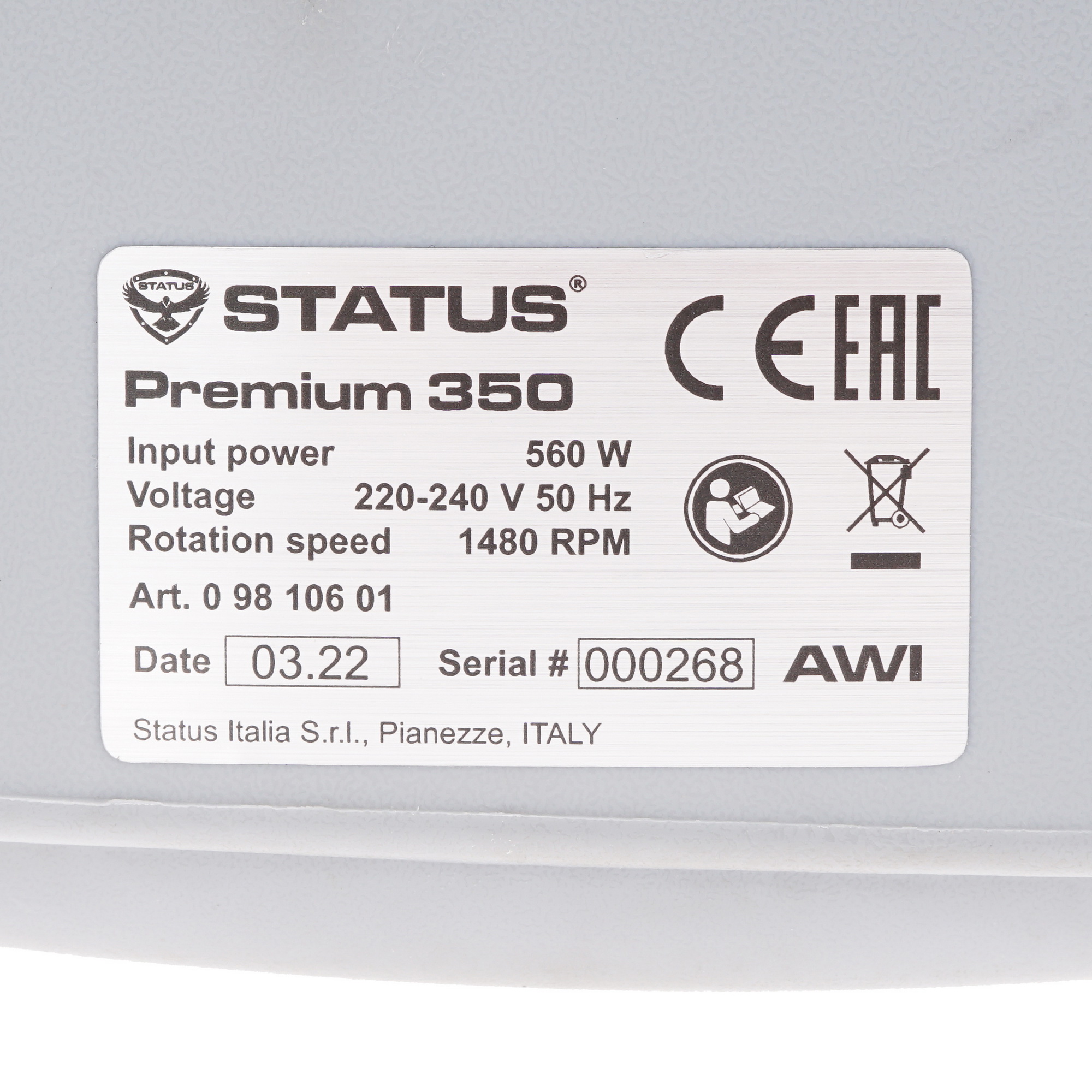 9944356 Измельчитель пищевых отходов STATUS Premium 350 STDN-0072821 - Вид №4