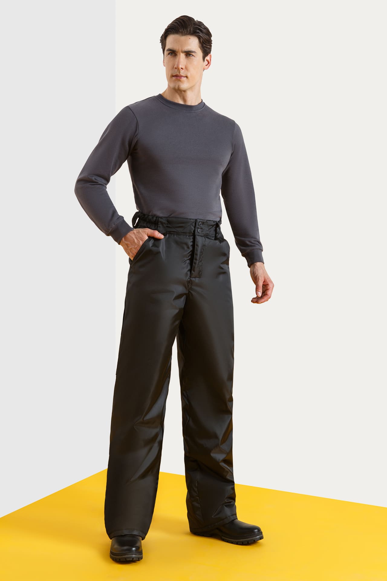 65003 Брюки непромокаемые зимние черные  Зимняя спецодежда  размер 52-54/182-188  - Вид №2